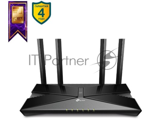 Роутер TP-Link AX3000 Dual Band Wireless Gigabit Router, Next-Gen Gigabit Wi-Fi 6, 2402Mbps at 5G and 574Mbps at 2.4G, Dual-Core Intel CPU, 1*USB 3.0 Port, 4 external antennas, support NitroQAM,OFDMA,MU-MIMO,Airtime Fairness,Beamforming, support Russia P