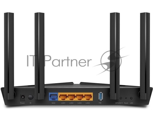 Роутер TP-Link AX3000 Dual Band Wireless Gigabit Router, Next-Gen Gigabit Wi-Fi 6, 2402Mbps at 5G and 574Mbps at 2.4G, Dual-Core Intel CPU, 1*USB 3.0 Port, 4 external antennas, support NitroQAM,OFDMA,MU-MIMO,Airtime Fairness,Beamforming, support Russia P
