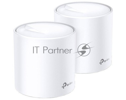 Система TP-Link Mesh AX3000 Whole Home  Wi-Fi System, Wi-Fi 6, 2402Mbps (4 streams) at 5GHz and 574Mbps (2 streams) at 2.4GHz, 2 Gigabit ports of each unit, support OFDMA, MU-MIMO, 802.11k/v/r seamless roaming, support WPA3, HomecareTM system, easy setup