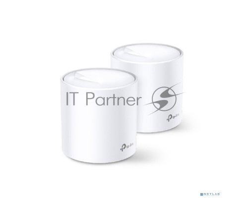 Система TP-Link Mesh AX3000 Whole Home  Wi-Fi System, Wi-Fi 6, 2402Mbps (4 streams) at 5GHz and 574Mbps (2 streams) at 2.4GHz, 2 Gigabit ports of each unit, support OFDMA, MU-MIMO, 802.11k/v/r seamless roaming, support WPA3, HomecareTM system, easy setup