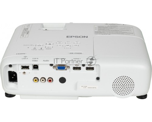 Проектор Epson EB-FH06 white (LCD, 1920×1080, 3500Lm, 16000:1, 2.7 kg) (V11H974040)