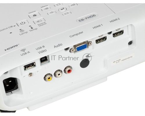 Проектор Epson EB-FH06 white (LCD, 1920×1080, 3500Lm, 16000:1, 2.7 kg) (V11H974040)