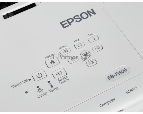 Проектор Epson EB-FH06 white (LCD, 1920×1080, 3500Lm, 16000:1, 2.7 kg) (V11H974040)