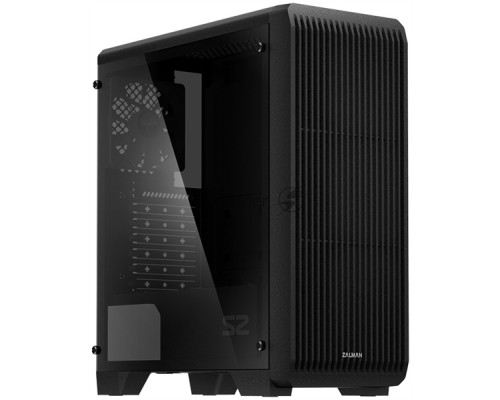 Компьютерный корпус MidiTower Zalman S2 TG TEMPERED GLASS WINDOW black (ATX, mATX, Mini-ITX, USB2.0 x2, USB3.0x1, без БП) (S2 TG)