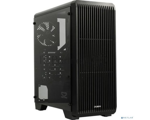 Компьютерный корпус MidiTower Zalman S2 TG TEMPERED GLASS WINDOW black (ATX, mATX, Mini-ITX, USB2.0 x2, USB3.0x1, без БП) (S2 TG)