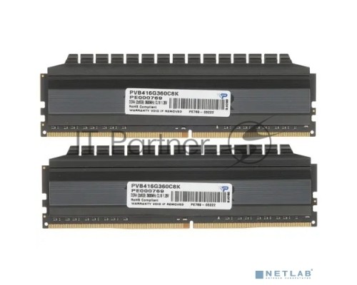 Оперативная память Patriot Viper Blackout 16GB 3600MHz CL18  UDIMM KIT  PVB416G360C8K
