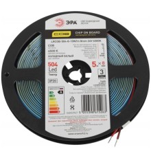 ЭРА Б0053967 Лента светодиодная LRCOB-504-8 10W/m 8mm 24V 6500K 3year белая 5 м