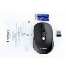 Мышь беспроводная Gembird MUSW-420 черный, 1600 dpi, радиоканал, USB, кнопки - 4