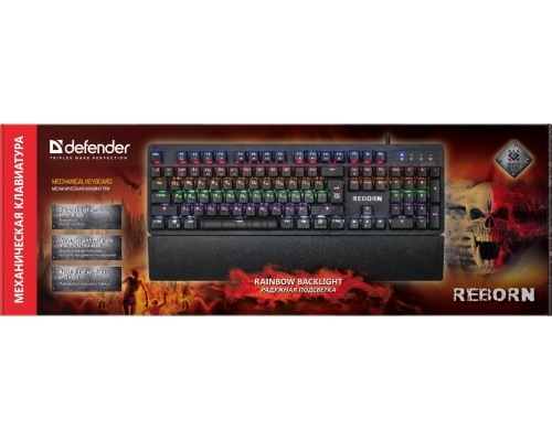 Механическая клавиатура Defender Reborn GK-165DL RU, anti-ghost, радужная  45165