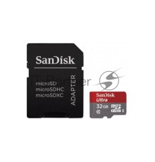 Флеш карта microSD 32GB SanDisk microSDHC Class 10 Ultra (SD адаптер) UHS-I 100MB/s
