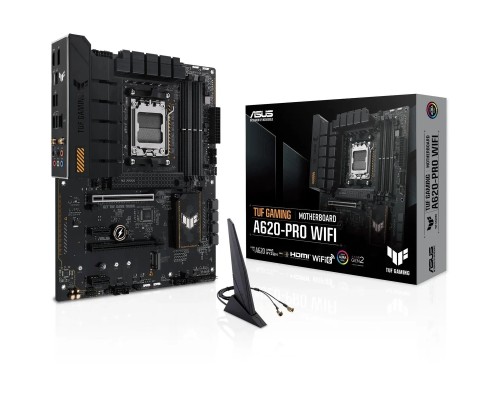 [Материнская плата] ASUS TUF GAMING A620-PRO WIFI (Socket AM5, ATX, 4xDDR5(192GB), DP/HDMI 2.0, 1xPCIe 4.0x16/1xPCIe 3.0x16/2xPCIe 3.0, 1xLAN (2.5GbE), Wi-Fi, BT, 4xSATA 6Gb/s, 2xM.2, 2xUSB 3.2, 3xUSB 2.0)
