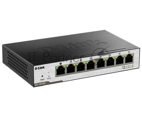 Коммутатор D-Link DGS-1100-08PD/B1B Настраиваемый L2 коммутатор с 8 портами 10/100/1000Base-T и поддержкой питания по PoE