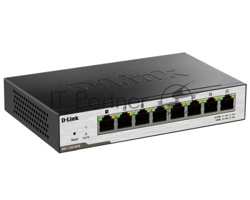 Коммутатор D-Link DGS-1100-08PD/B1B Настраиваемый L2 коммутатор с 8 портами 10/100/1000Base-T и поддержкой питания по PoE