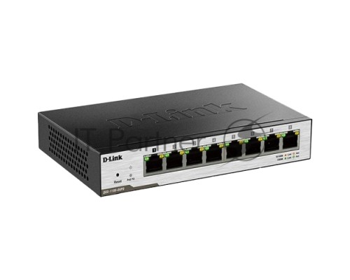 Коммутатор D-Link DGS-1100-08PD/B1B Настраиваемый L2 коммутатор с 8 портами 10/100/1000Base-T и поддержкой питания по PoE