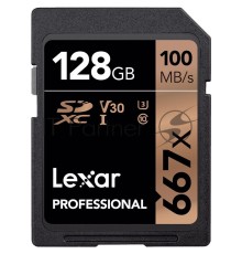 Карта LEXAR 128GB  Professional 667x SDXC UHS-I cards, up to 100MB/s read 90MB/s write C10 V30 U3