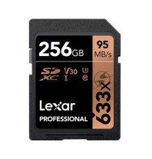 Карта LEXAR 256GB  Professional 633x SDXC UHS-I cards, up to 95MB/s read 45MB/s write C10 V30 U3, Global