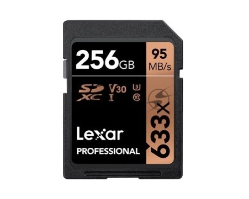 Карта LEXAR 256GB  Professional 633x SDXC UHS-I cards, up to 95MB/s read 45MB/s write C10 V30 U3, Global
