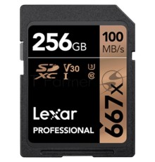 Карта LEXAR 256GB  Professional 667x SDXC UHS-I cards, up to 100MB/s read 90MB/s write C10 V30 U3