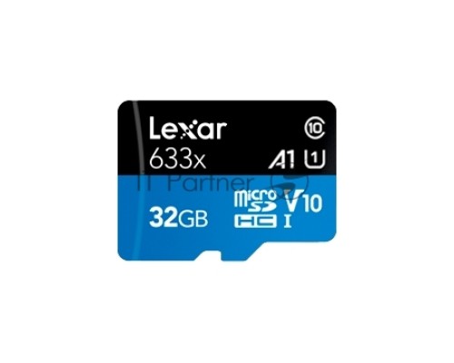 Карта LEXAR 32GB  High-Performance 633x microSDHC UHS-I, up to 100MB/s read 20MB/s write C10 A1 V10 U1, Global