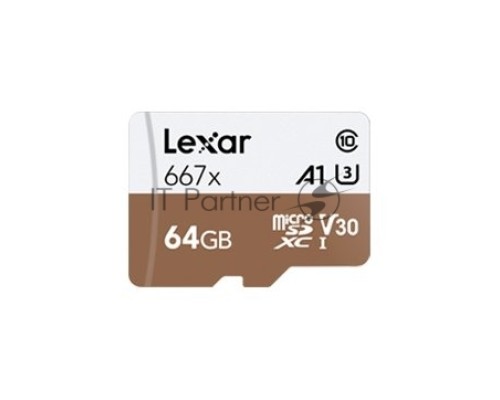 Карта LEXAR 64GB  Professional 667x SDXC UHS-I cards, up to 100MB/s read 60MB/s write C10 V30 U3