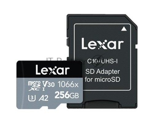 Карта LEXAR Professional 1066x 256GB microSDHC/microSDXC UHS-I Card SILVER Series with adapter