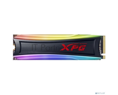 Накопитель M.2 2280 4TB ADATA XPG SPECTRIX S40G RGB Client SSD [AS40G-4TT-C] PCIe Gen3x4 with NVMe, 3500/1900, IOPS 290/240K, MTBF 2M, 3D TLC, 2560TBW, 0.35DWPD, Customizable RGB lighting, Heatsink, RTL