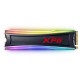 Накопитель M.2 2280 4TB ADATA XPG SPECTRIX S40G RGB Client SSD [AS40G-4TT-C] PCIe Gen3x4 with NVMe, 3500/1900, IOPS 290/240K, MTBF 2M, 3D TLC, 2560TBW, 0.35DWPD, Customizable RGB lighting, Heatsink, RTL
