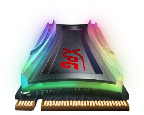 Накопитель M.2 2280 4TB ADATA XPG SPECTRIX S40G RGB Client SSD [AS40G-4TT-C] PCIe Gen3x4 with NVMe, 3500/1900, IOPS 290/240K, MTBF 2M, 3D TLC, 2560TBW, 0.35DWPD, Customizable RGB lighting, Heatsink, RTL