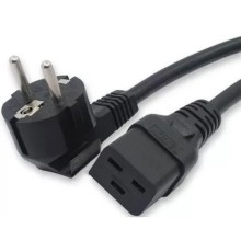 Кабель питания Filum ПВС-АП 3x1.5 CEE 7/7(Schuko) угловая  - C19,  220/250В, 16А, чёрный, 3м[FL-PC-SH90/C19-C-3.0-BK]