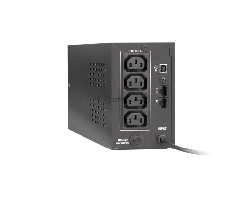 Источник бесперебойного питания ExeGate EP285542RUS Power Back BNB-650.LED.AVR.C13.RJ.USB <650VA/360W, LED, AVR,4*IEC-C13, RJ45/11, USB, Black>