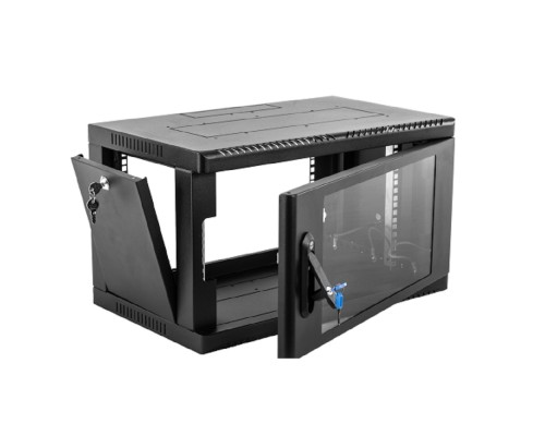 [Монтажное оборудование] ЦМО Шкаф телекоммуникационный настенный 6U (600 x 650) дверь стекло, цвет черный (ШРН-6.650-9005)