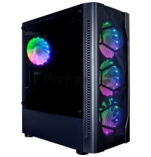 Компьютерный корпус 1STPLAYER D4-BK-4G6 DK D4 BLACK / ATX, tempered glass, metal mesh / 4x 120mm LED fans inc. / D4-BK-4G6