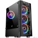 Компьютерный корпус 1STPLAYER D4-BK-4G6 DK D4 BLACK / ATX, tempered glass, metal mesh / 4x 120mm LED fans inc. / D4-BK-4G6