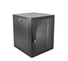 ЦМО Шкаф телекоммуникационный настенный 12U (600 x 650) дверь стекло, цвет черный (ШРН-12.650-9005)