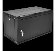 ЦМО Шкаф телекоммуникационный настенный разборный ЭКОНОМ 6U (600 x 350) дверь металл, цвет черный (ШРН-Э-6.350.1-9005)