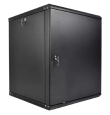 ЦМО Шкаф телекоммуникационный настенный разборный ЭКОНОМ 12U (600 x 350) дверь металл, цвет черный (ШРН-Э-12.350.1-9005)