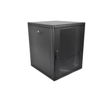ЦМО Шкаф телекоммуникационный настенный разборный 12U (600 x 520) съемные стенки, дверь стекло, цвет черный (ШРН-М-12.500-9005)
