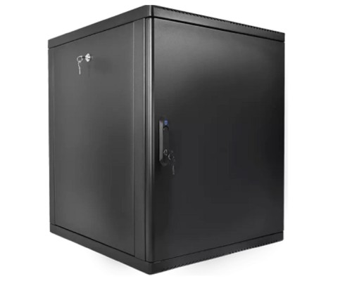[Монтажное оборудование] ЦМО Шкаф телекоммуникационный настенный разборный 12U (600 x 520) съемные стенки, дверь металл, цвет черный (ШРН-М-12.500.1-9005)