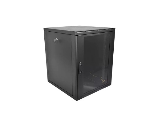 [Монтажное оборудование] ЦМО Шкаф телекоммуникационный настенный разборный 12U (600 x 650) съемные стенки, дверь стекло, цвет черный (ШРН-М-12.650-9005)