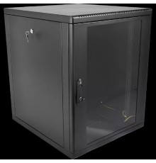 ЦМО Шкаф телекоммуникационный настенный разборный 15U (600 x 650) съемные стенки, дверь стекло, цвет черный (ШРН-М-15.650-9005)