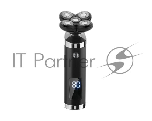 Бритва Centek CT-2151 (черн) ротор 4D, ВЛАЖНОЕ БРИТЬЁ, 5 плав.голов, USB, зарядка 1 час, LiIon800мAч