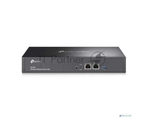 Контроллер TP-Link Omada hardware Controller OC300, 2 gigabit ethernet ports, 1 USB 3.0 port, managed up to 500 Omada Access Points/Switch/Gateway, support batch configuration, firmware upgradation, intelligent network monitoring and captive portal, easy