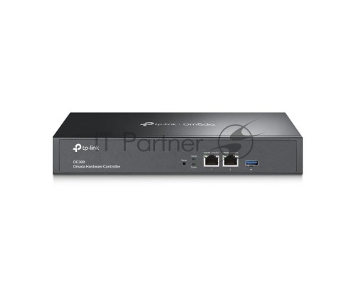 Контроллер TP-Link Omada hardware Controller OC300, 2 gigabit ethernet ports, 1 USB 3.0 port, managed up to 500 Omada Access Points/Switch/Gateway, support batch configuration, firmware upgradation, intelligent network monitoring and captive portal, easy