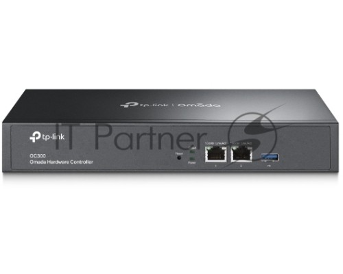 Контроллер TP-Link Omada hardware Controller OC300, 2 gigabit ethernet ports, 1 USB 3.0 port, managed up to 500 Omada Access Points/Switch/Gateway, support batch configuration, firmware upgradation, intelligent network monitoring and captive portal, easy