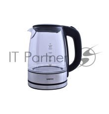Чайник Centek CT-0030 черный стекло 1.7л, 2200Вт, внутр. LED подсветка,защита от вкл б/воды