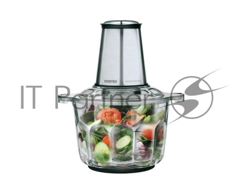 Измельчитель Centek CT-1395 Сталь <600Вт> 2 скорости, стеклянная чаша 2,0л, разборные ножи, 4 лезвия