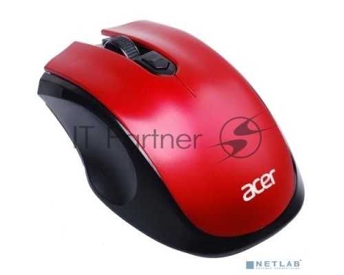Мышь беспроводная Acer OMR032 черный/красный, 1600 dpi, радиоканал, USB, кнопки - 4