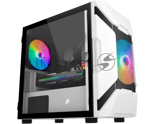 Компьютерный корпус 1STPLAYER DK D3-A WHITE / mATX, tempered glass / 2x 140mm LED fans inc. / D3-A-WH-2G6P