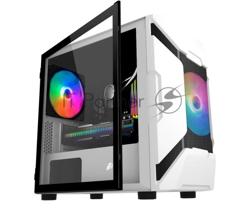 Компьютерный корпус 1STPLAYER DK D3-A WHITE / mATX, tempered glass / 2x 140mm LED fans inc. / D3-A-WH-2G6P