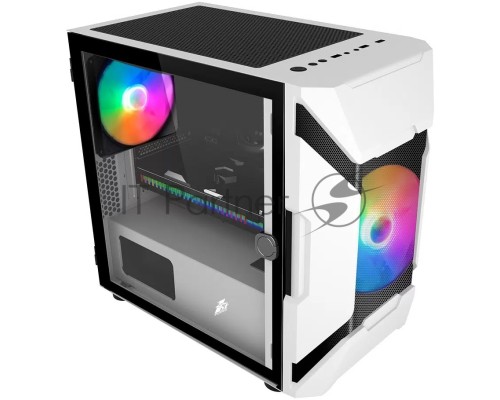 Компьютерный корпус 1STPLAYER DK D3-A WHITE / mATX, tempered glass / 2x 140mm LED fans inc. / D3-A-WH-2G6P